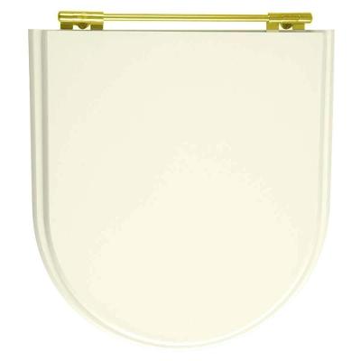 Tampa De Vaso Laqueado Calypso Biscuit Para Bacia Incepa Com Ferragem Dourada