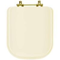 Tampa De Vaso Laqueado Axis Creme Para Bacia Deca Com Ferragem Dourada - 1