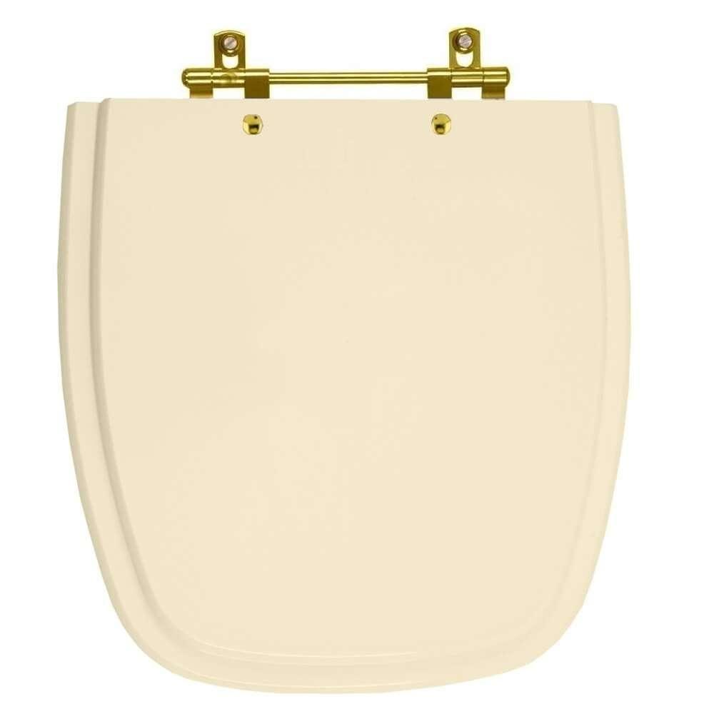 Tampa De Vaso Laqueado Fit Rosato Para Bacia Celite Com Ferragem Dourada - 1