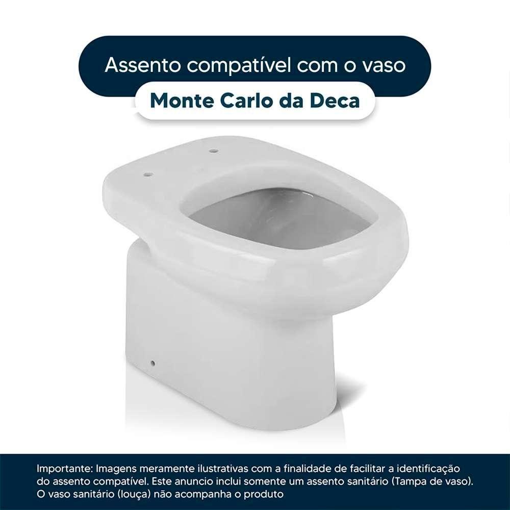 Tampa De Vaso Laqueado Monte Carlo Amendoa Para Bacia Deca Com Ferragem Dourada - 3