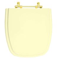 Tampa De Vaso Laqueado Versato Marfim Para Bacia Celite Com Ferragem Dourada - 1