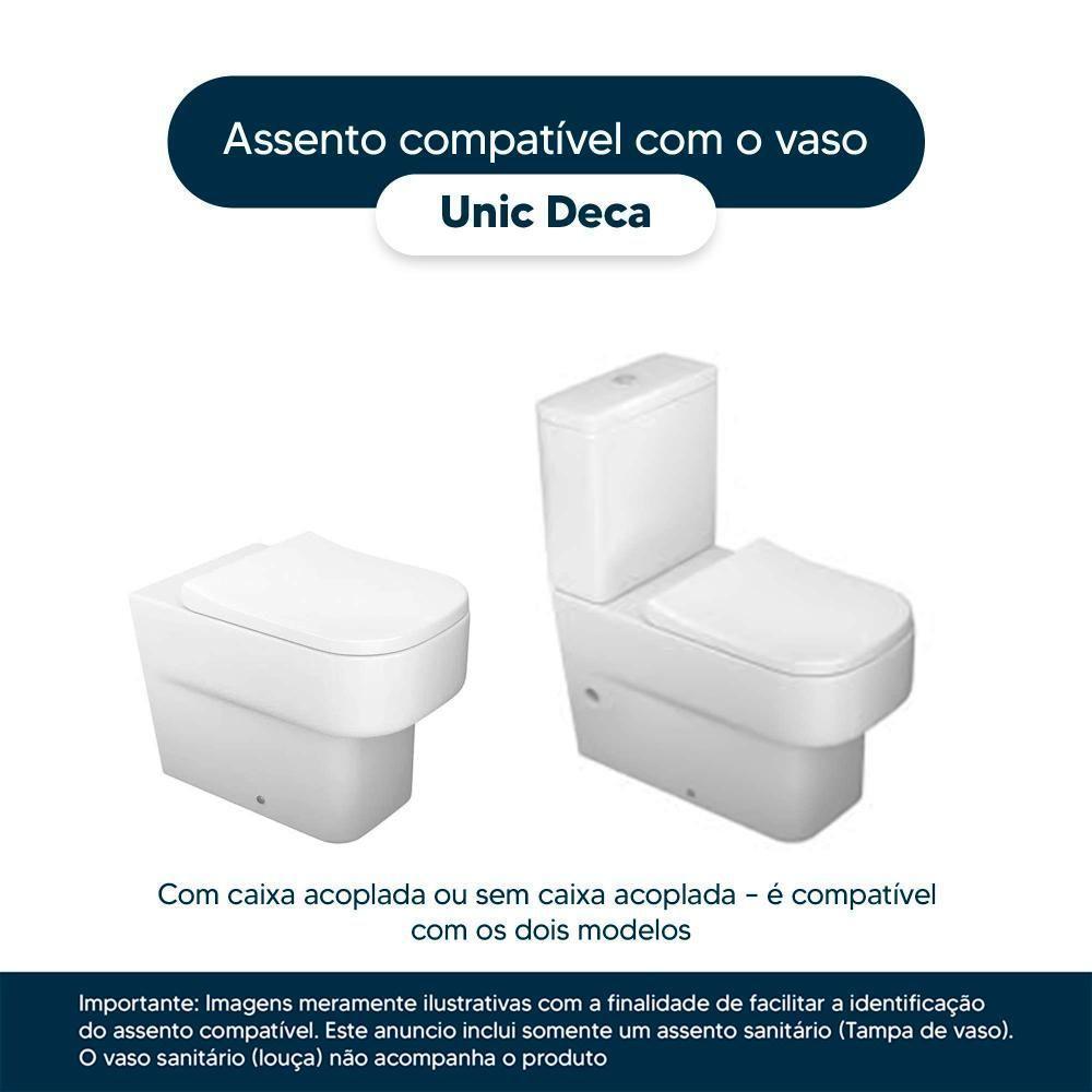 Tampa De Vaso Laqueado Unic Preto Para Bacia Deca Com Ferragem Dourada - 4