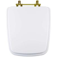 Tampa De Vaso Laqueado Suite Branco Para Bacia Incepa Com Ferragem Dourada - 1