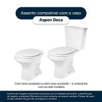 Tampa De Vaso Poliéster Aspen Branco Para Bacia Deca Com Ferragem Dourada - 5