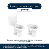 Tampa De Vaso Laqueado Zip Branco Para Bacia Incepa Com Ferragem Dourada