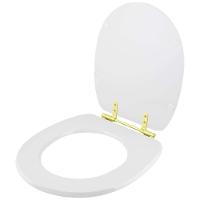 Tampa De Vaso Poliéster Eros Branco Para Bacia Incepa Com Ferragem Dourada - 2