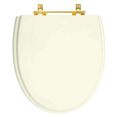 Tampa De Vaso Poliéster Eros Biscuit Para Bacia Incepa Com Ferragem Dourada