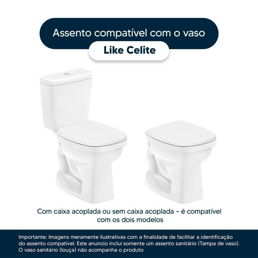 Tampa De Vaso Poliéster Like Preto Para Bacia Celite Com Ferragem Dourada - 5