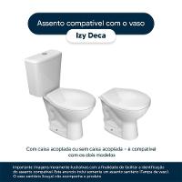 Tampa De Vaso Poliéster Izy Creme Para Bacia Deca Com Ferragem Dourada