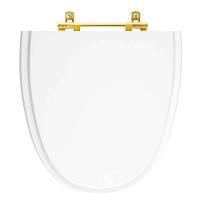 Tampa De Vaso Poliéster Up Branco Para Bacia Celite Com Ferragem Dourada - 1