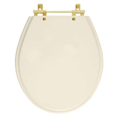 Tampa De Vaso Poliéster Ravena Amendoa Para Bacia Deca Com Ferragem Dourada