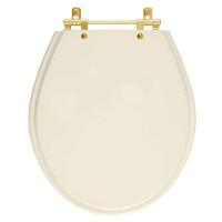 Tampa De Vaso Poliéster Ravena Amendoa Para Bacia Deca Com Ferragem Dourada - 1