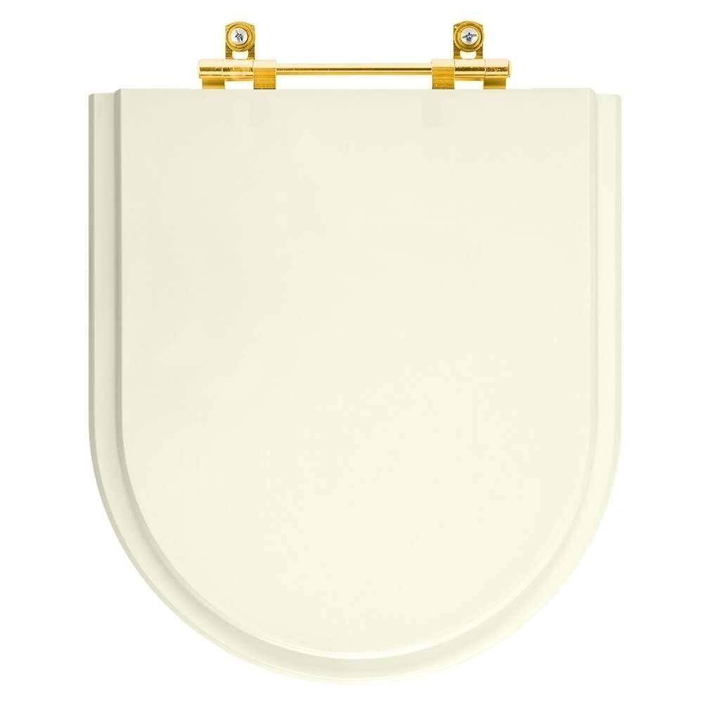 Tampa De Vaso Poliéster Smart Pergamon Para Bacia Celite Com Ferragem Dourada - 1