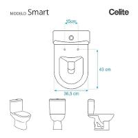 Tampa De Vaso Poliéster Smart Pergamon Para Bacia Celite Com Ferragem Dourada - 2