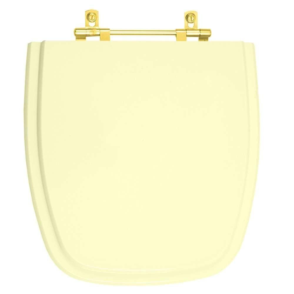 Tampa De Vaso Poliéster Versato Marfim Para Bacia Celite Com Ferragem Dourada - 1