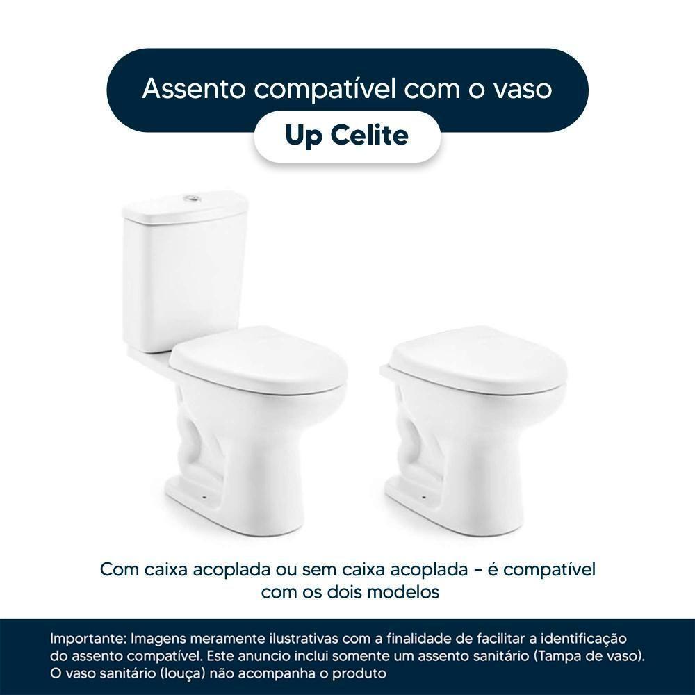 Tampa De Vaso Poliéster Up Pergamon Para Bacia Celite Com Ferragem Dourada - 3