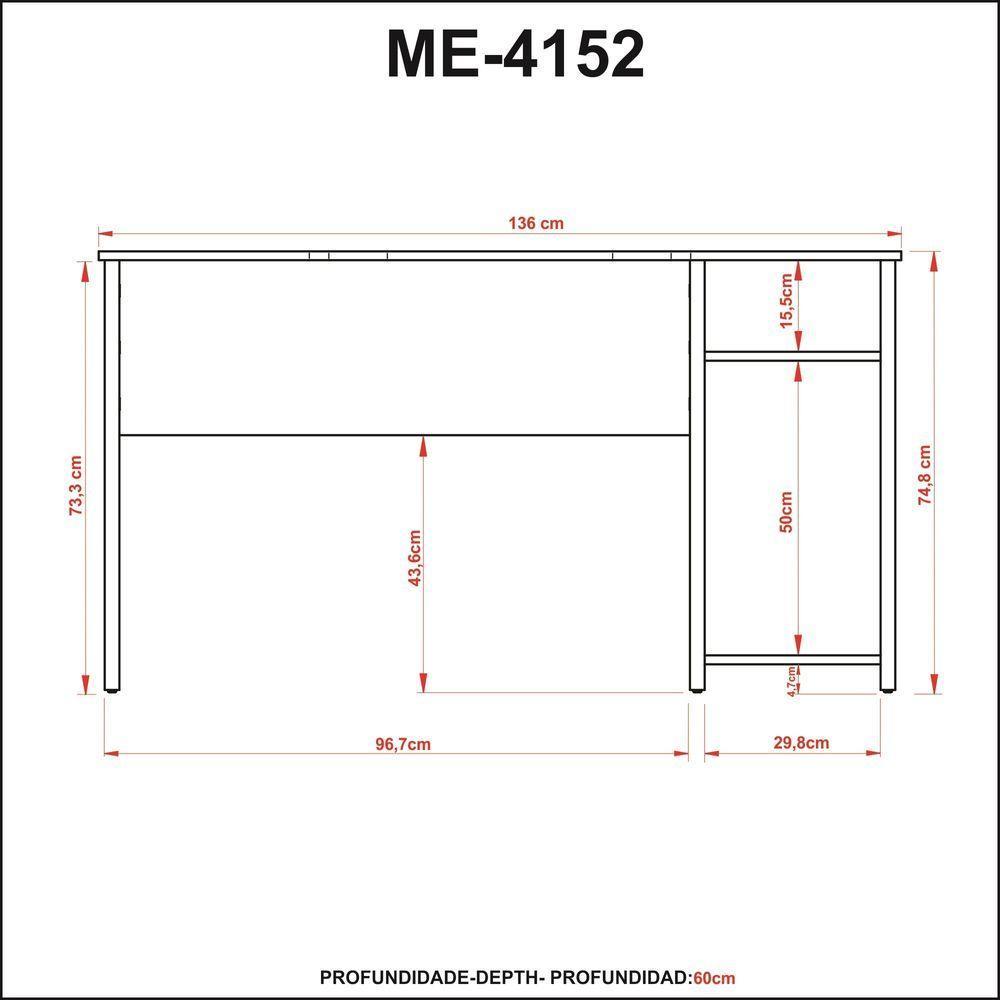 Mesa Gamer 136cm Com 2 Prateleiras E Porta Cpu Preto/azul - 7