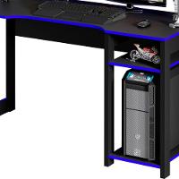 Mesa Gamer 136cm Com 2 Prateleiras E Porta Cpu Preto/azul - 2