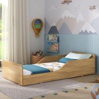 Cama Infantil Montessoriana Para Colchão 70x150cm 100% Mdf Suspiro Multimóveis Bb2379 - Madeirado - 1
