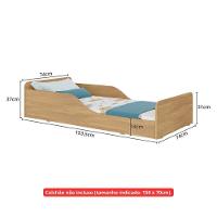 Cama Infantil Montessoriana Para Colchão 70x150cm 100% Mdf Suspiro Multimóveis Bb2379 - Madeirado - 7