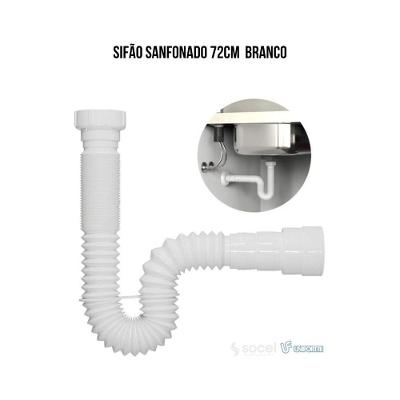 Sifão Sanfonado 72 Cm Branco - Unifortte - Socel