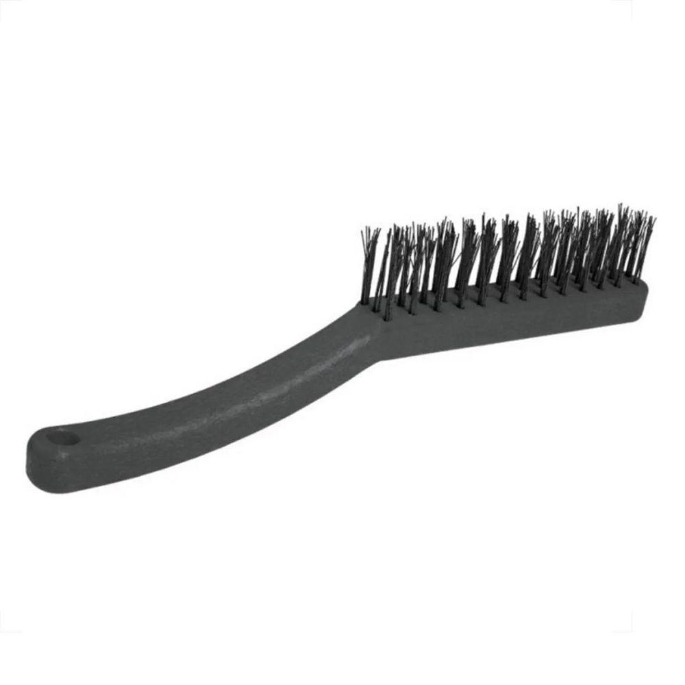 Escova De Aço 3 Fileiras Cabo Plástico - Roma - 1