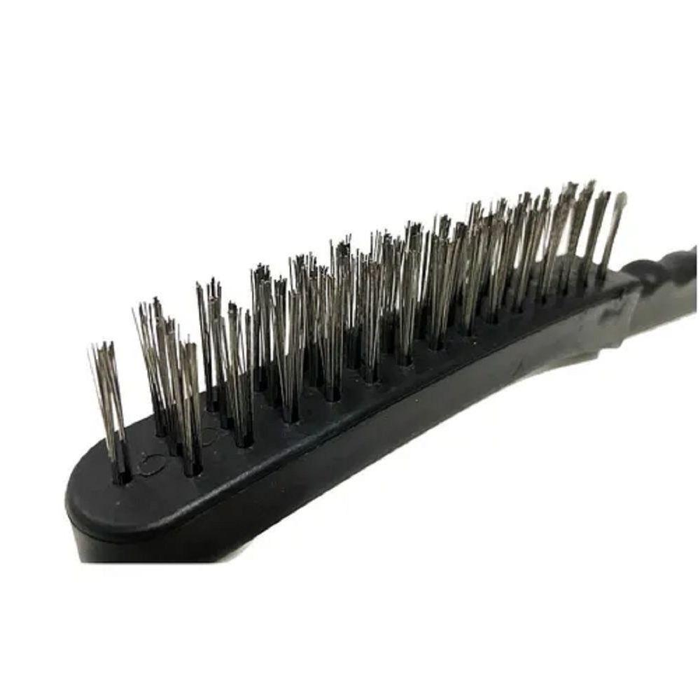 Escova De Aço 3 Fileiras Cabo Plástico - Roma - 2