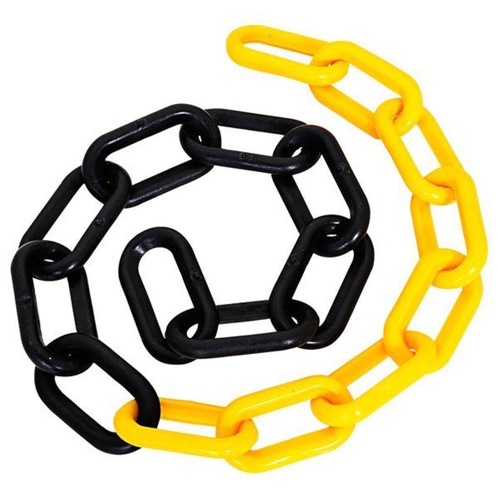 Corrente Plástica, Preto E Amarelo Elo 37 X 20 X 5 Mm Com 10 Metros - 1