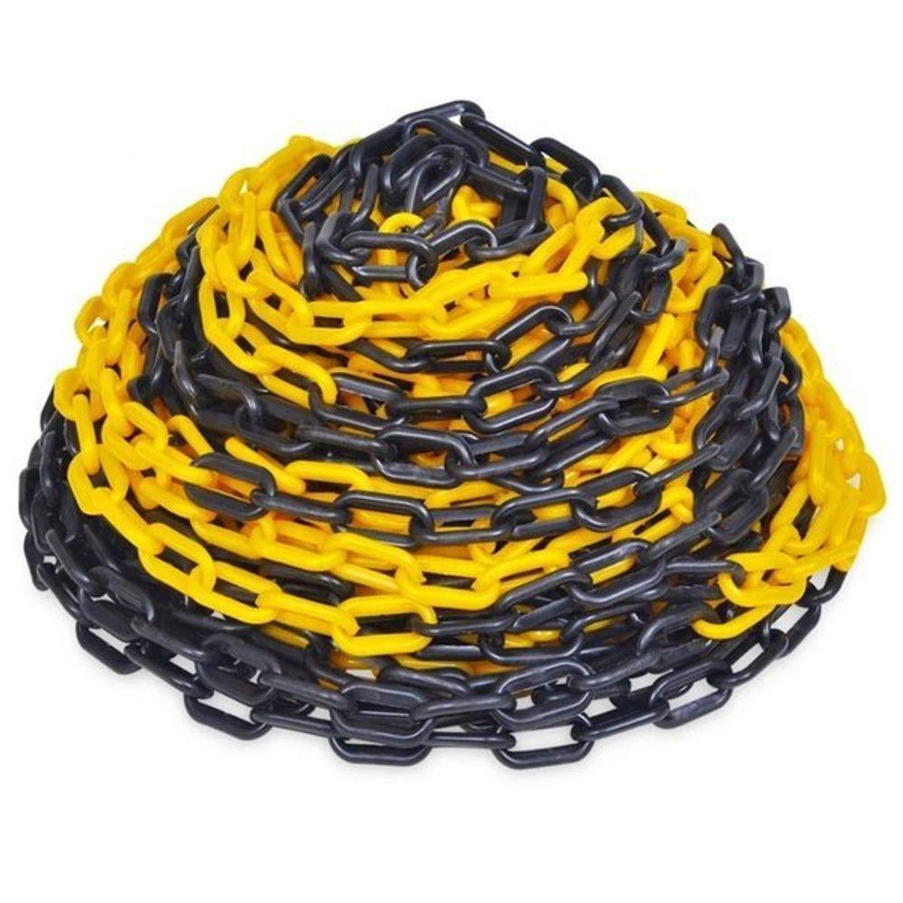 Corrente Plástica, Preto E Amarelo Elo 37 X 20 X 5 Mm Com 10 Metros - 3