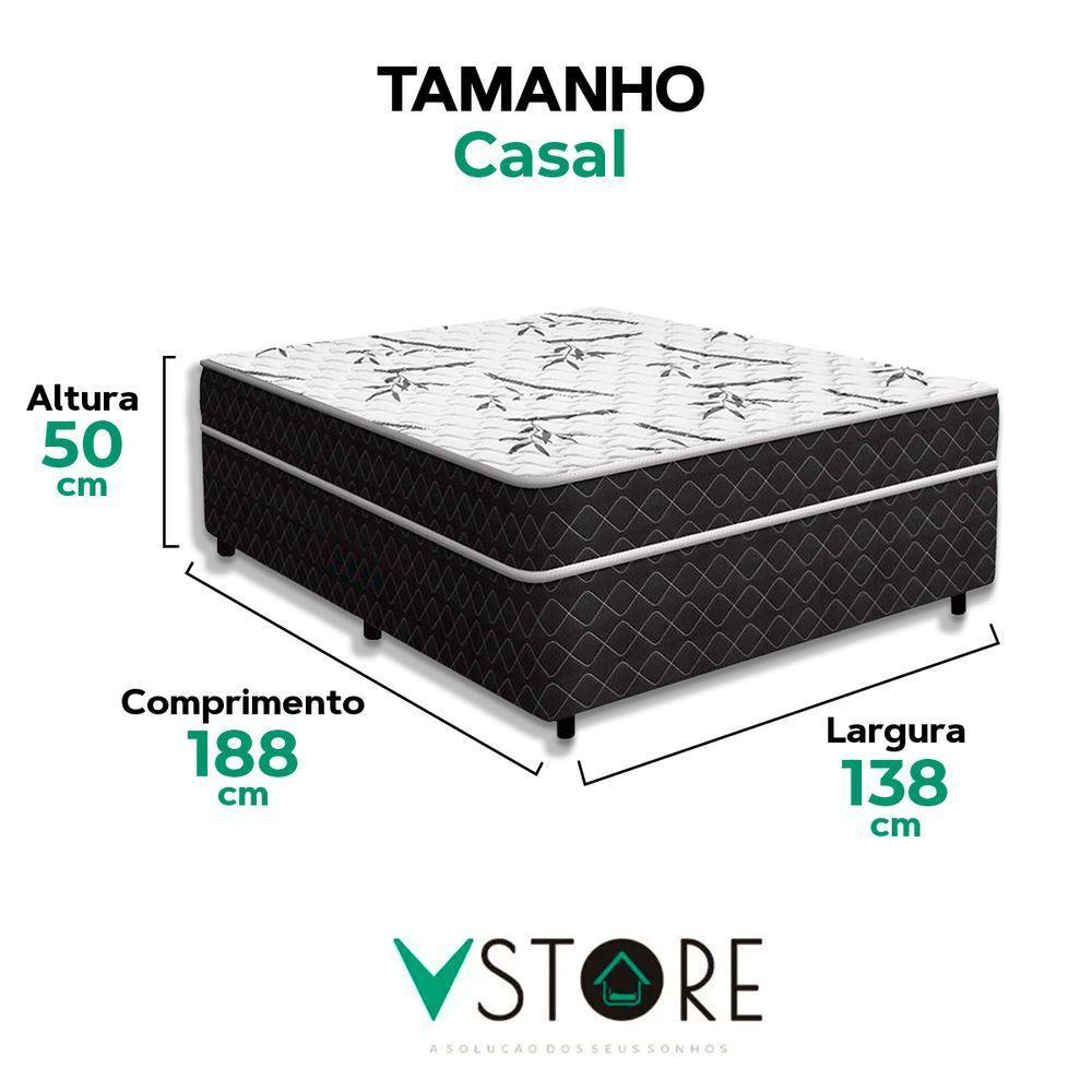 Cama Conjugada Benfica Espuma D33 Preto V-store Tamanho 138x188x50 - 3