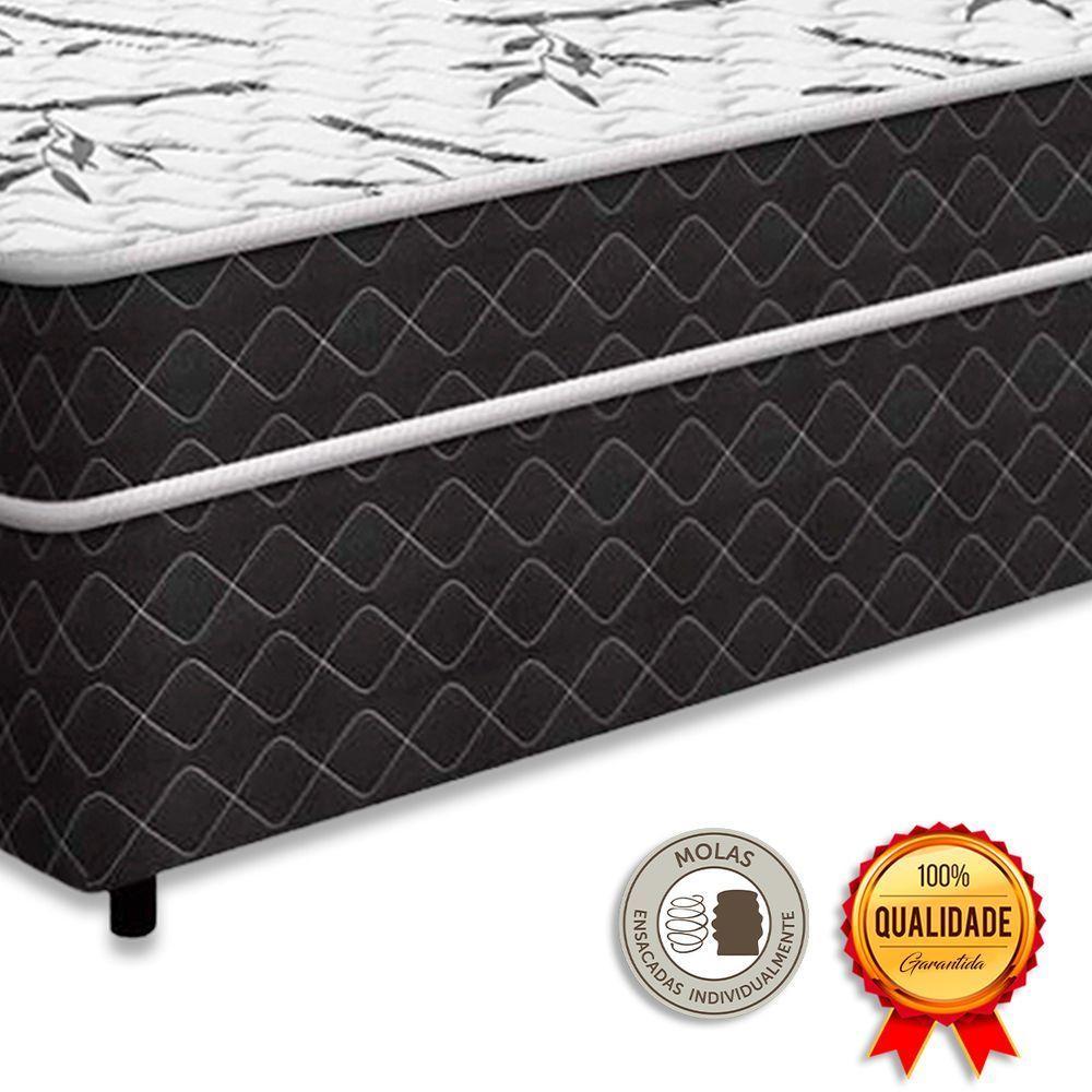 Cama Conjugada Benfica Espuma D33 Preto V-store Tamanho 138x188x50 - 4