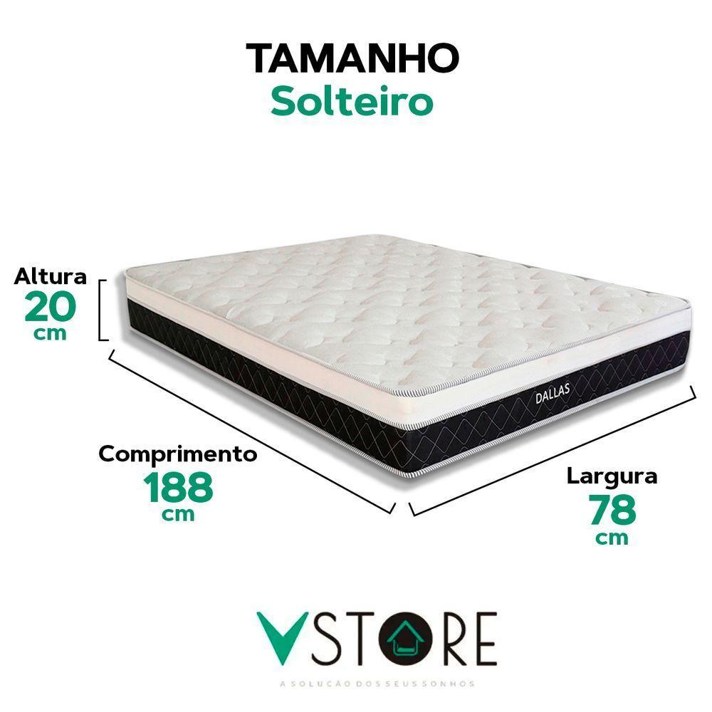 Colchão Dallas Molas Ensacadas V-store Tamanho 78x188x20 - 3