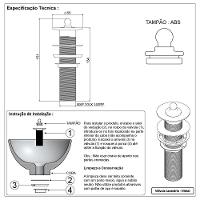 Válvula Escoamento Lavatório Banheiro Longa Com Tampa Cuba Sobrepor Preto Grafite Fosco Luxo Metal - 6