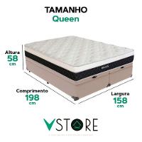 Cama Box Baú Queen Bege E Colchão Dallas Molas Vstore - 3