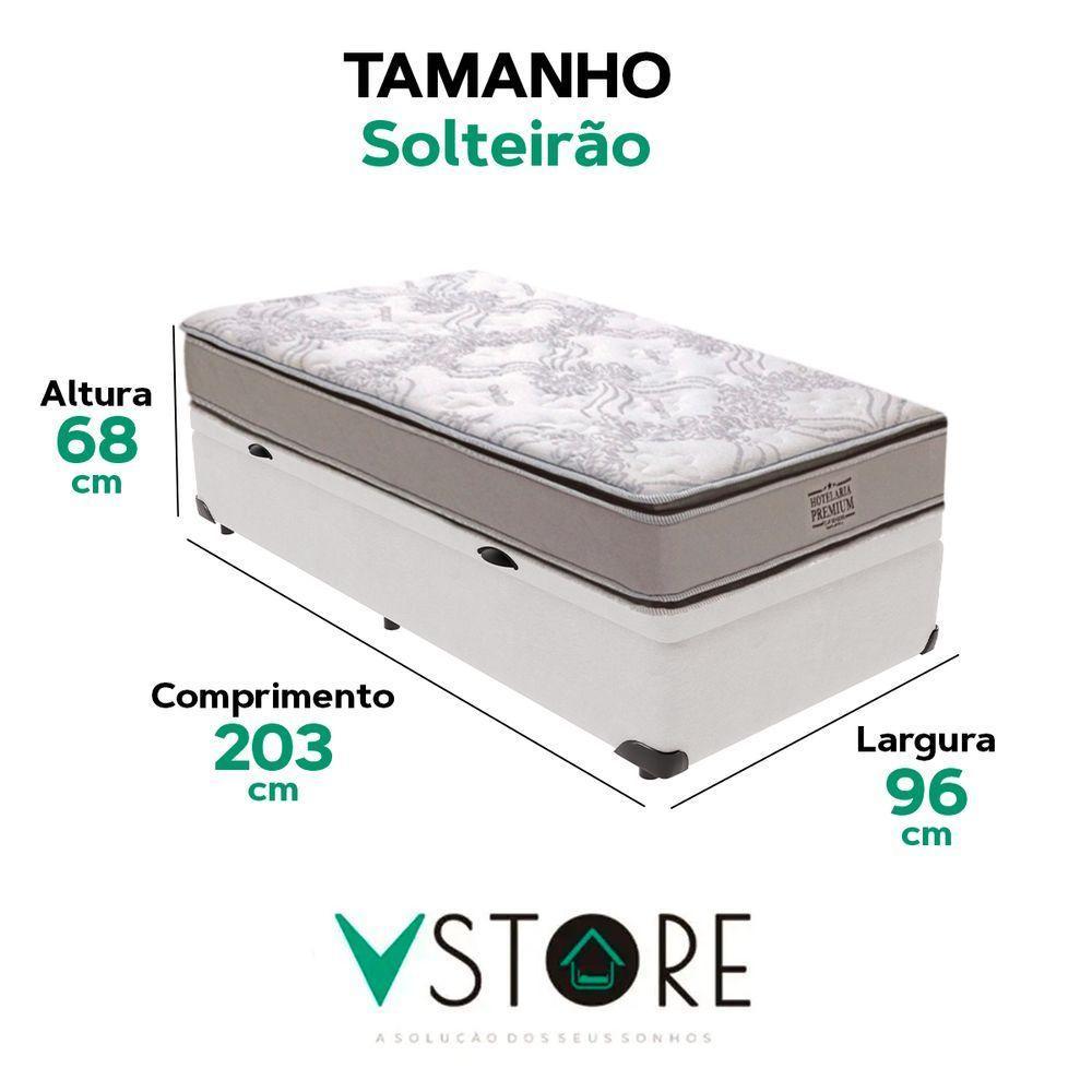 Cama Baú Solteirão Branco E Colchão Four Season Molas Vstore - 3