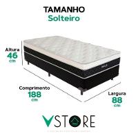 Cama Box Solteiro Preto Colchão Dallas Molas Vstore 88x188 - 3