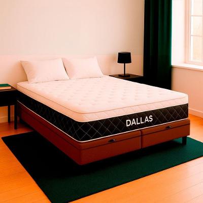 Cama Box Baú King Marrom E Colchão Dallas Molas Vstore