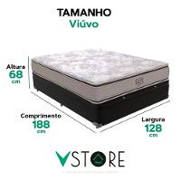 Cama Box Baú Viúvo Preto E Colchão Four Season Molas Vstore - 3