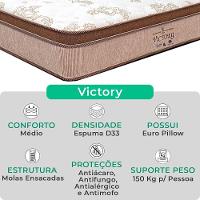Cama Box Solteiro E Colchão Victory Molas V-store 88x188x30 Branco - 2