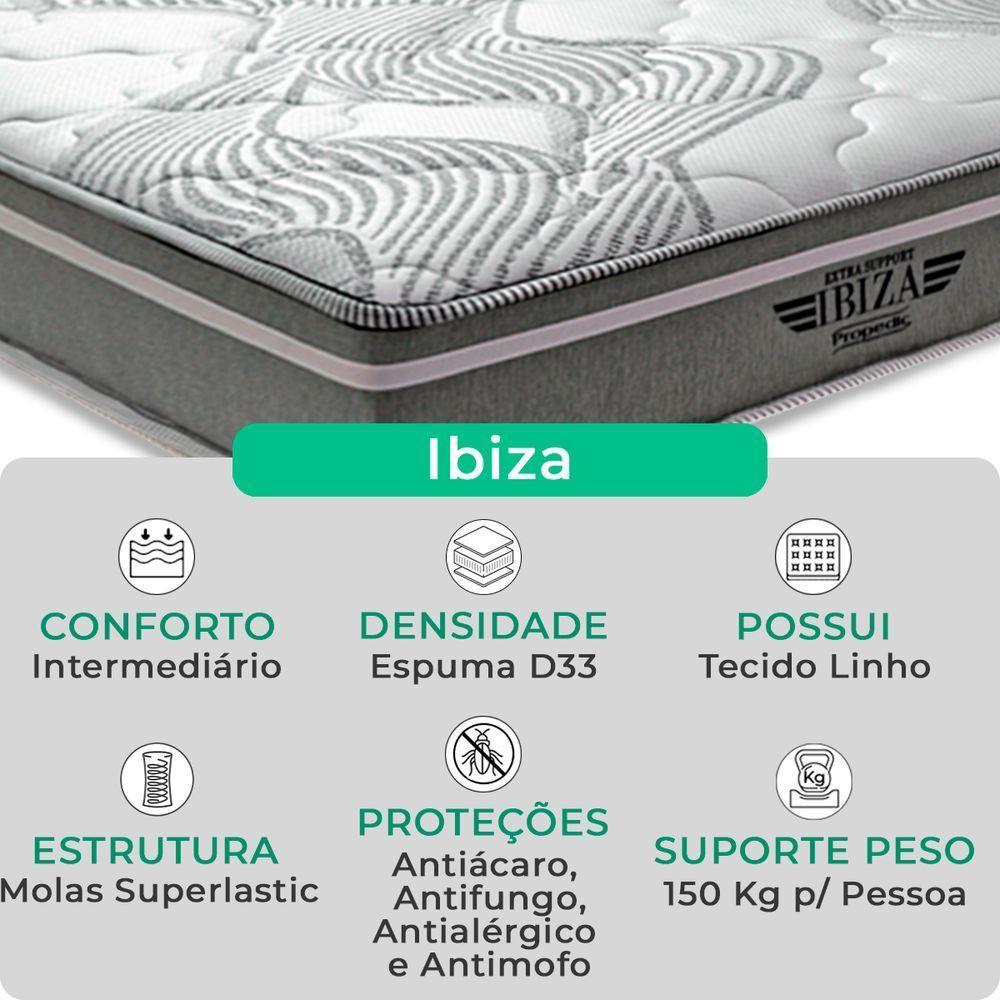 Cama Box Queen Branco E Colchão Ibiza Molas Ensacadas Vstore - 2