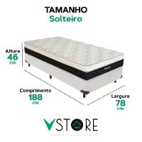 Cama Box Branco E Colchão Dallas Molas Vstore 78x188x20 - 3