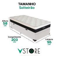 Cama Box Baú Solteirão Branco E Colchão Dallas Molas Vstore - 3