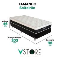 Cama Box Solteirão Preto E Colchão Dallas Molas Vstore - 3