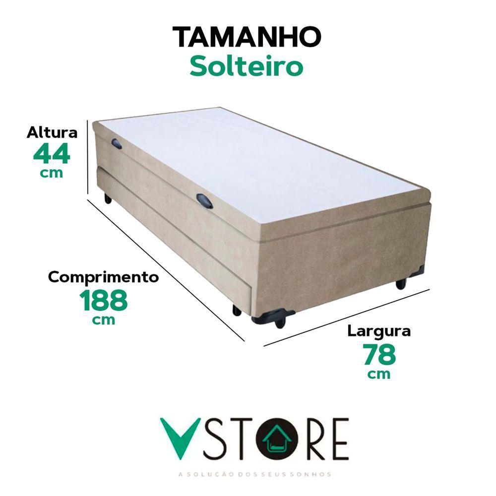 Bicama Box Baú Com Cama Auxiliar Solteiro 78x188x44 Bege - 3