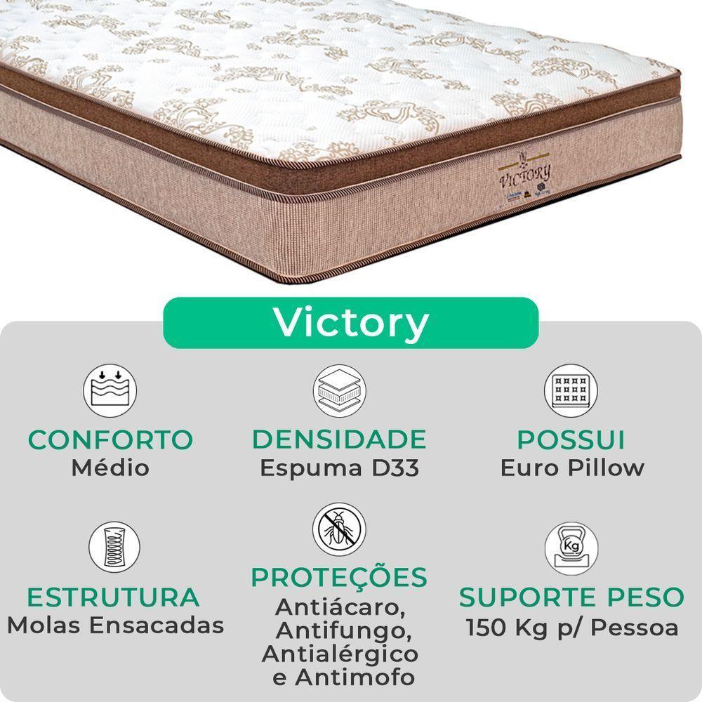 Cama Box Baú Solteirão Cinza E Colchão Victory Molas Vstore - 2