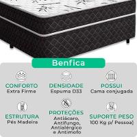 Cama Conjugada Benfica Espuma D33 Preto V-store Tamanho 88x188x50 - 2