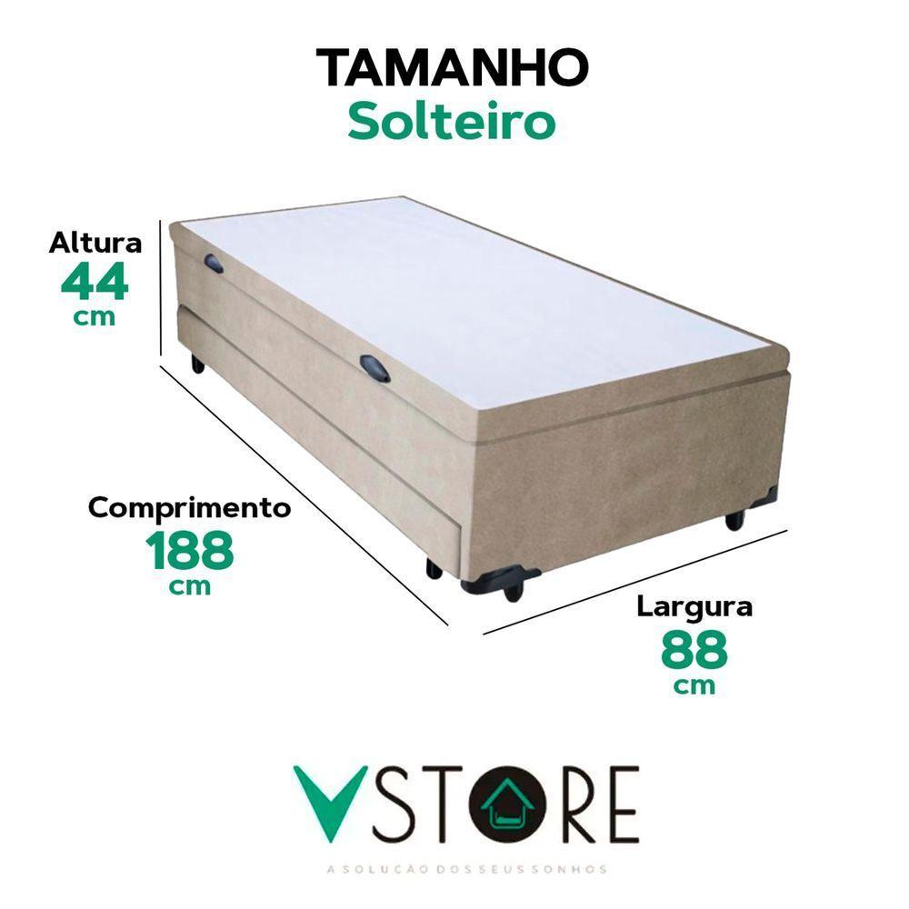 Bicama Box Baú Com Cama Auxiliar Solteiro 88x188x44 Bege - 3