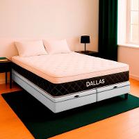 Cama Box Queen Branco Colchão Dallas Molas Vstore 158x198x20 - 1