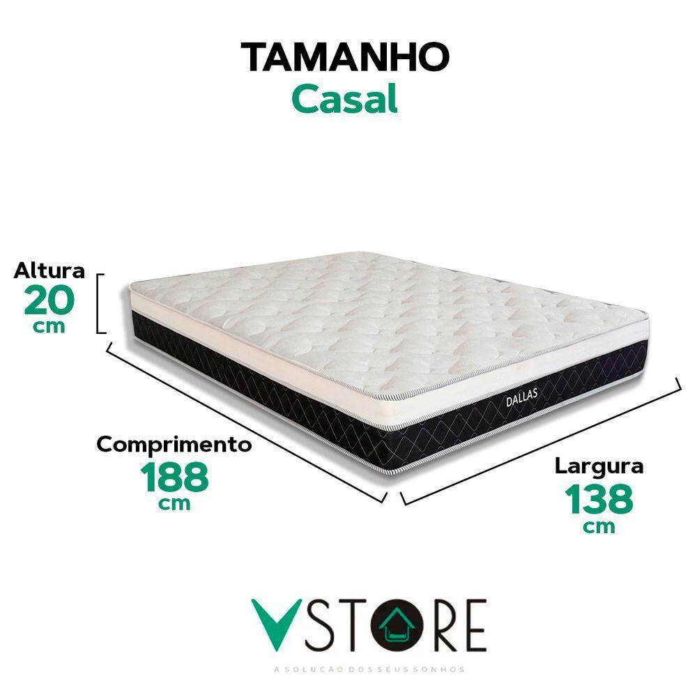 Colchão Dallas Molas Ensacadas V-store Tamanho 138x188x20 - 3