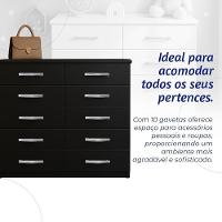 Closet Lisboa Com Cômoda Marbela 10 Gavetas - Evidência Móveis - Black - 7